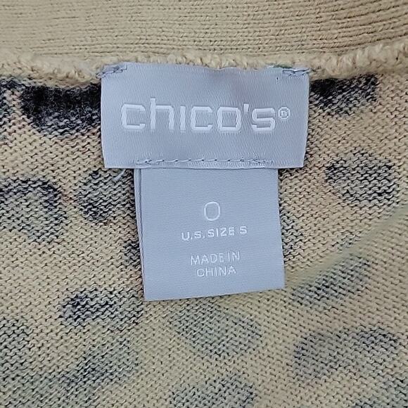 Chico's Leopard Print VNeck Tunic Sweater Size Small S - Picture 3 of 6